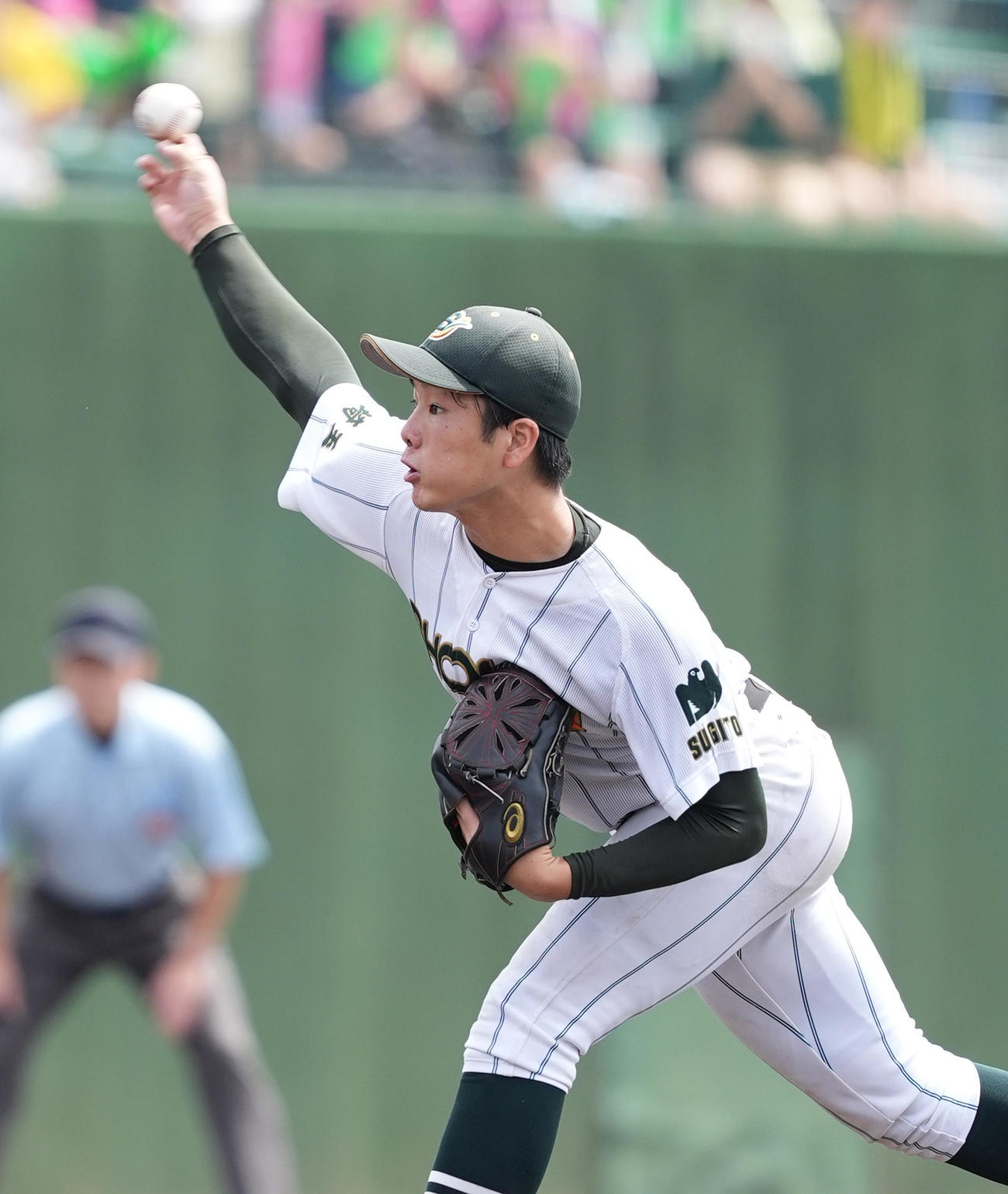 高校野球埼玉大会決勝　花咲徳栄対昌平　昌平先発の鈴木（撮影・菅敏）