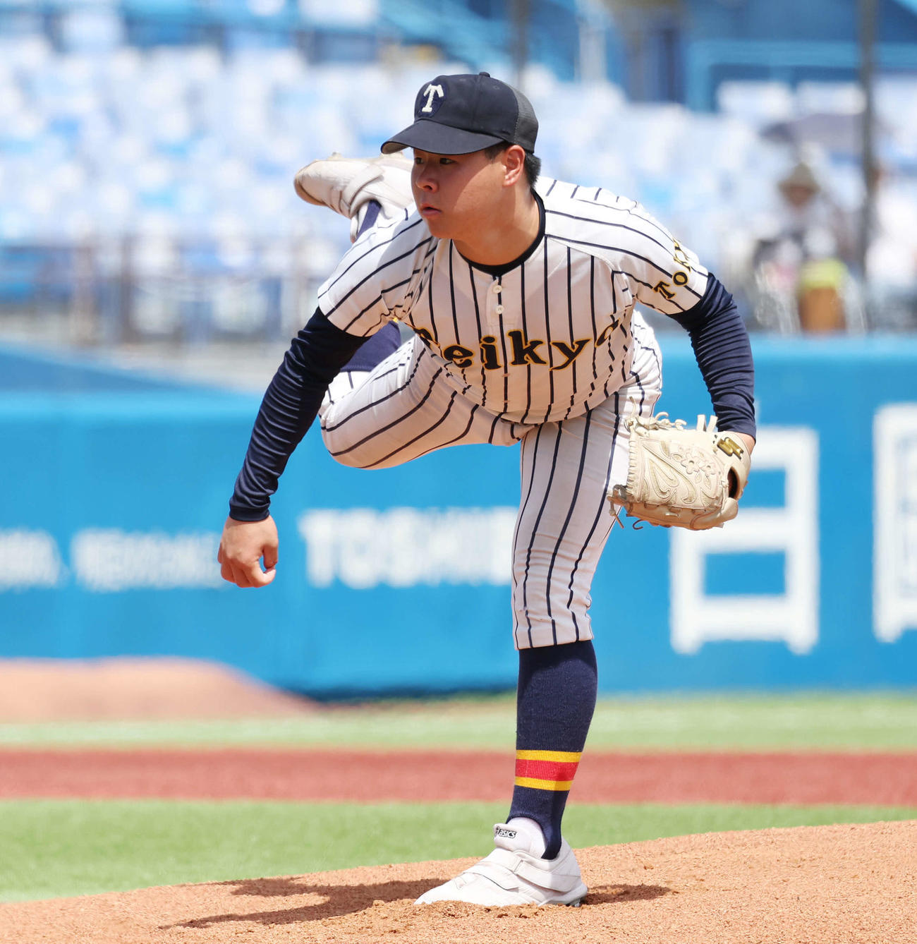 関東第一対帝京　帝京先発の小野（撮影・宮地輝）