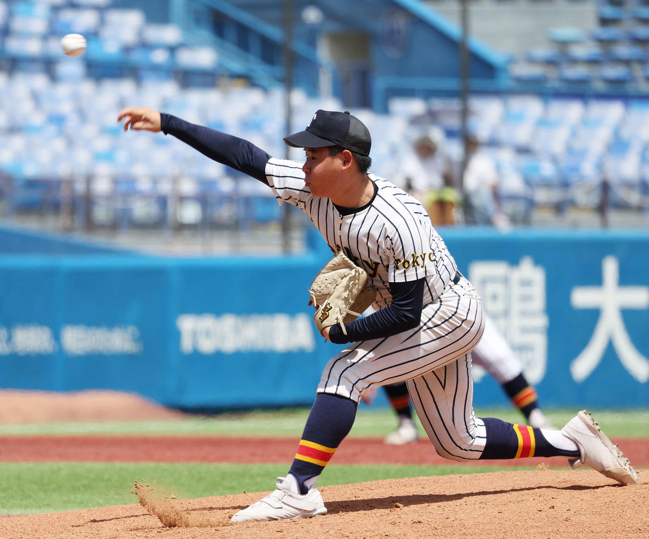 関東第一対帝京　帝京先発の小野（撮影・宮地輝）