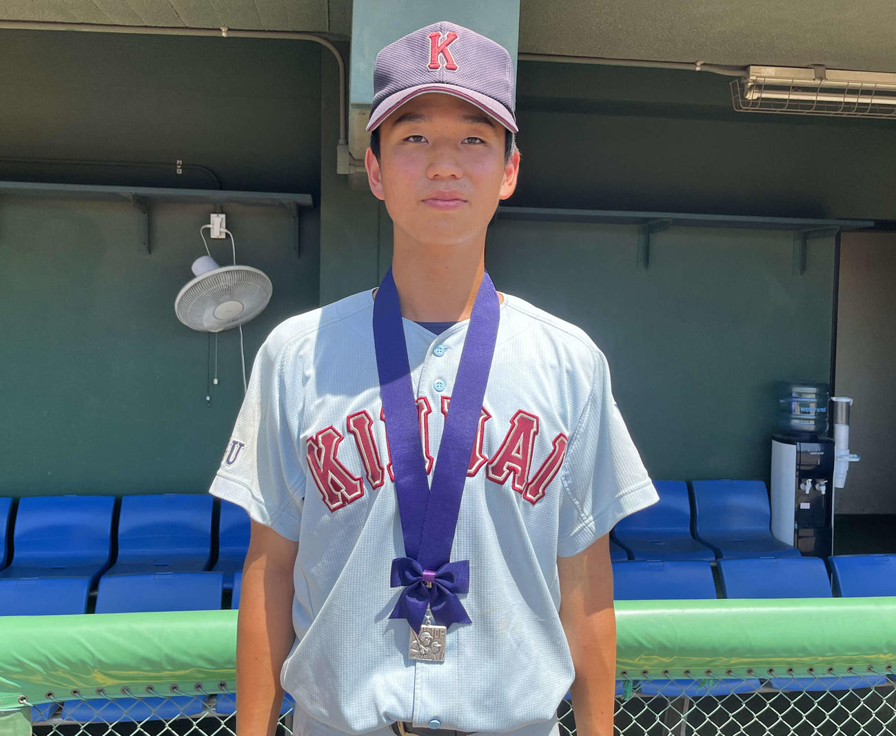 高校野球和歌山　決勝　智弁和歌山対近大新宮　近大新宮・響与一＝2024年7月29日、和歌山市紀三井寺
