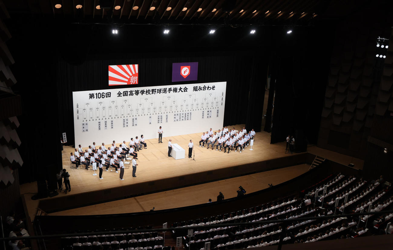 第106回全国高校野球選手権記念大会の組み合わせ抽選が行われる大阪市北区フェスティバルホール（撮影・上山淳一）