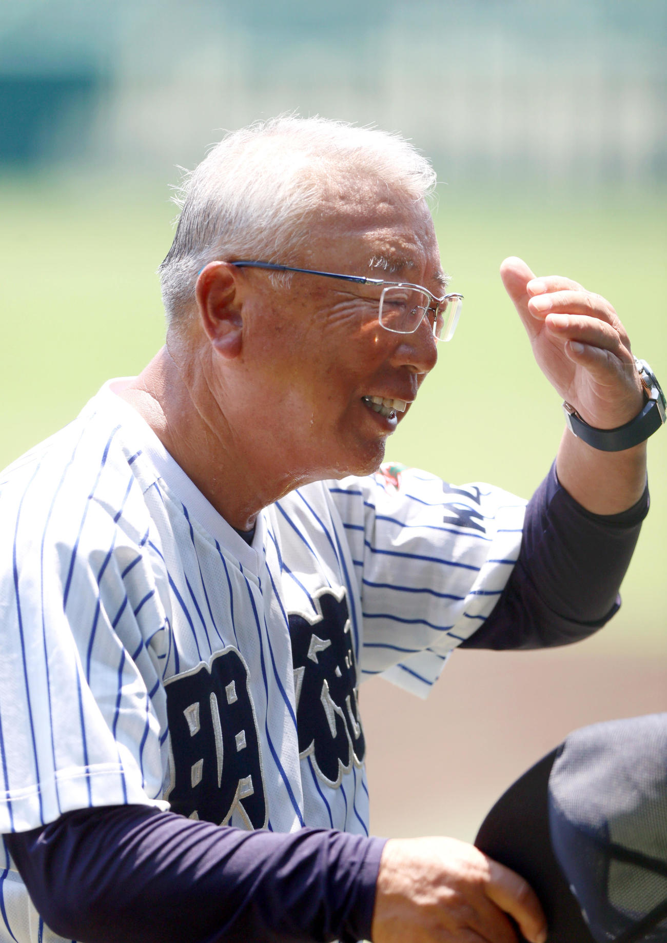 明徳義塾・馬淵史郎監督（2024年8月3日撮影）