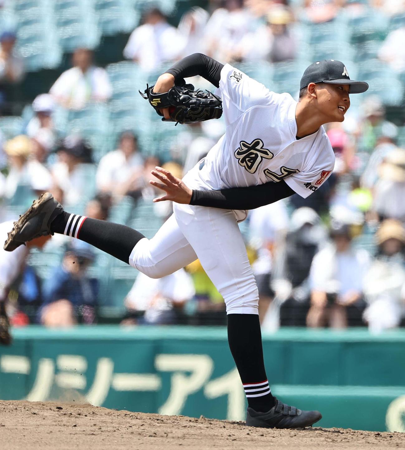 滋賀学園対有田工　有田工2番手の田中（撮影・上田博志）