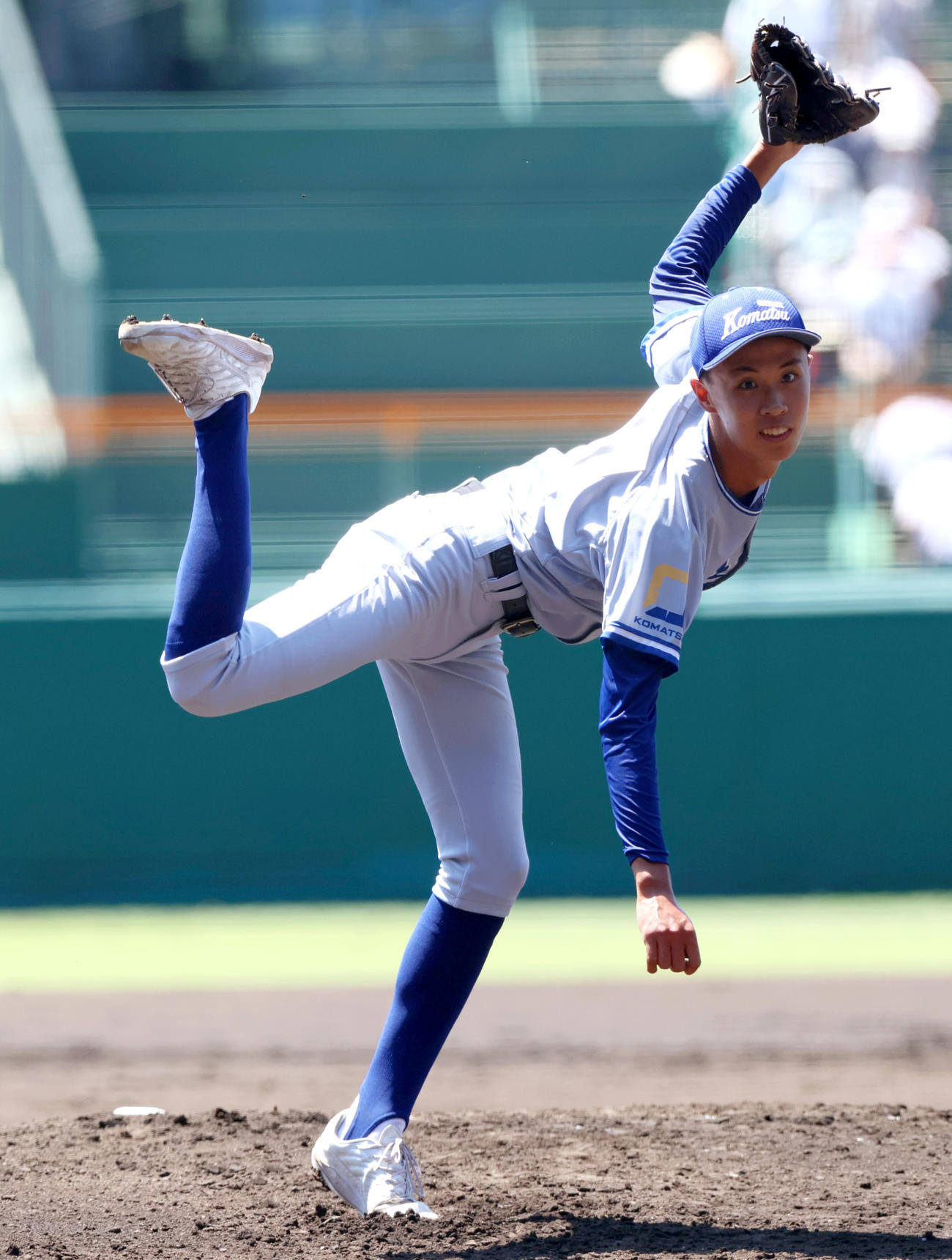 小松大谷対明豊　小松大谷先発の西川大智（撮影・上山淳一）