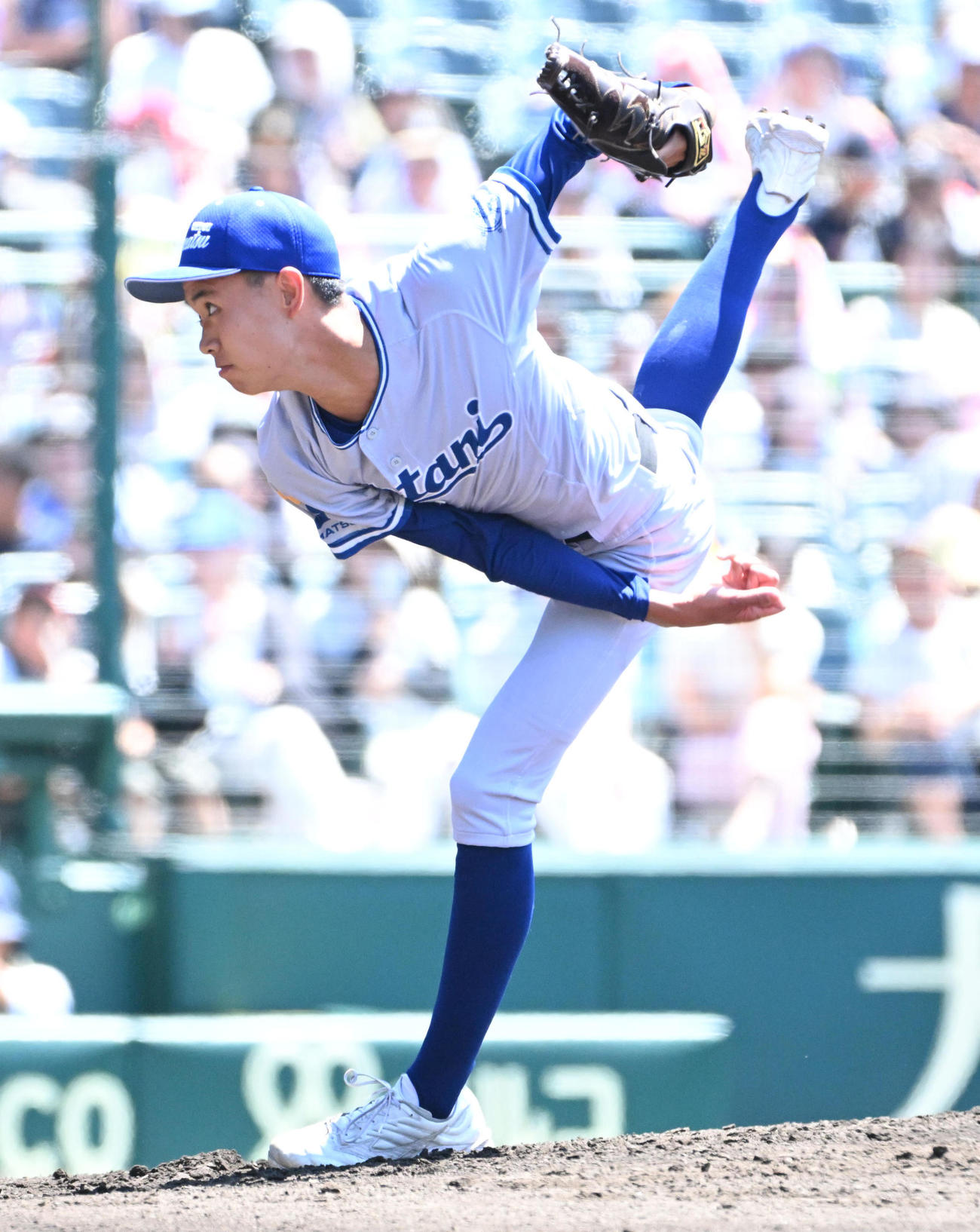 小松大谷対明豊　小松大谷先発の西川大智（撮影・石井愛子）