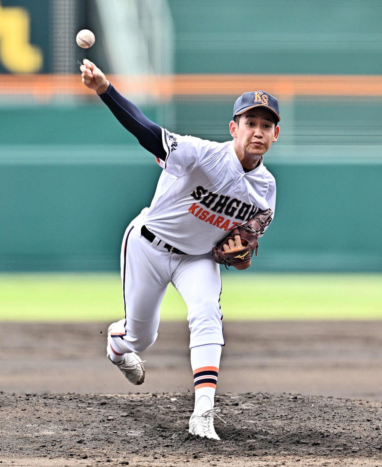 木更津総合対神村学園　木更津総合先発の千葉（撮影・滝沢徹郎）