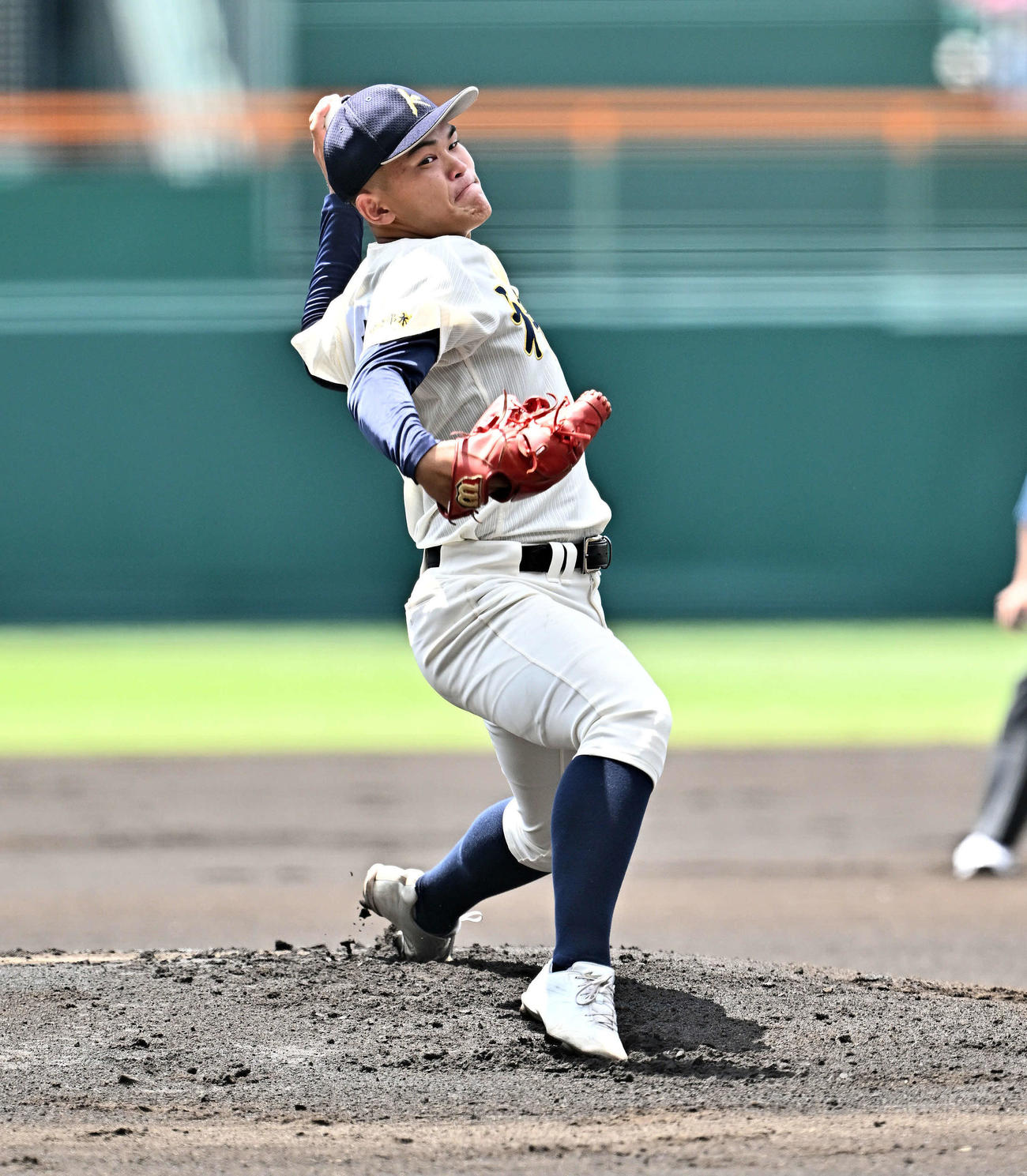 木更津総合対神村学園　神村学園先発の今村（撮影・滝沢徹郎）