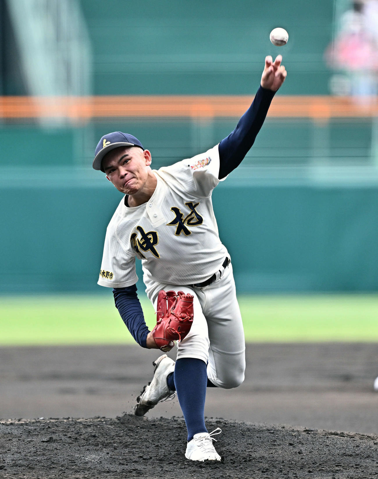 木更津総合対神村学園　神村学園先発の今村（撮影・滝沢徹郎）