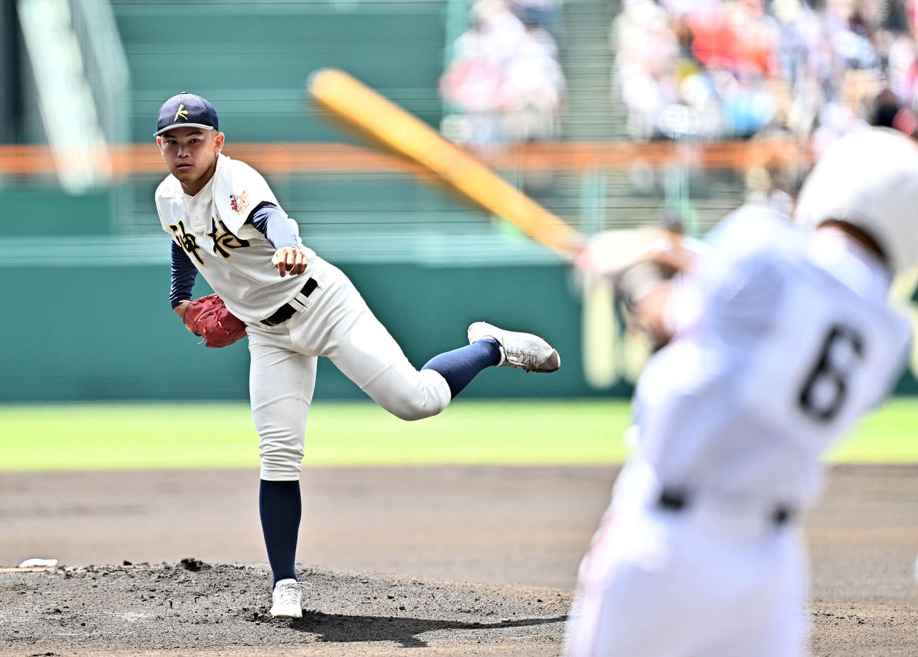 木更津総合対神村学園　神村学園先発の今村（撮影・滝沢徹郎）