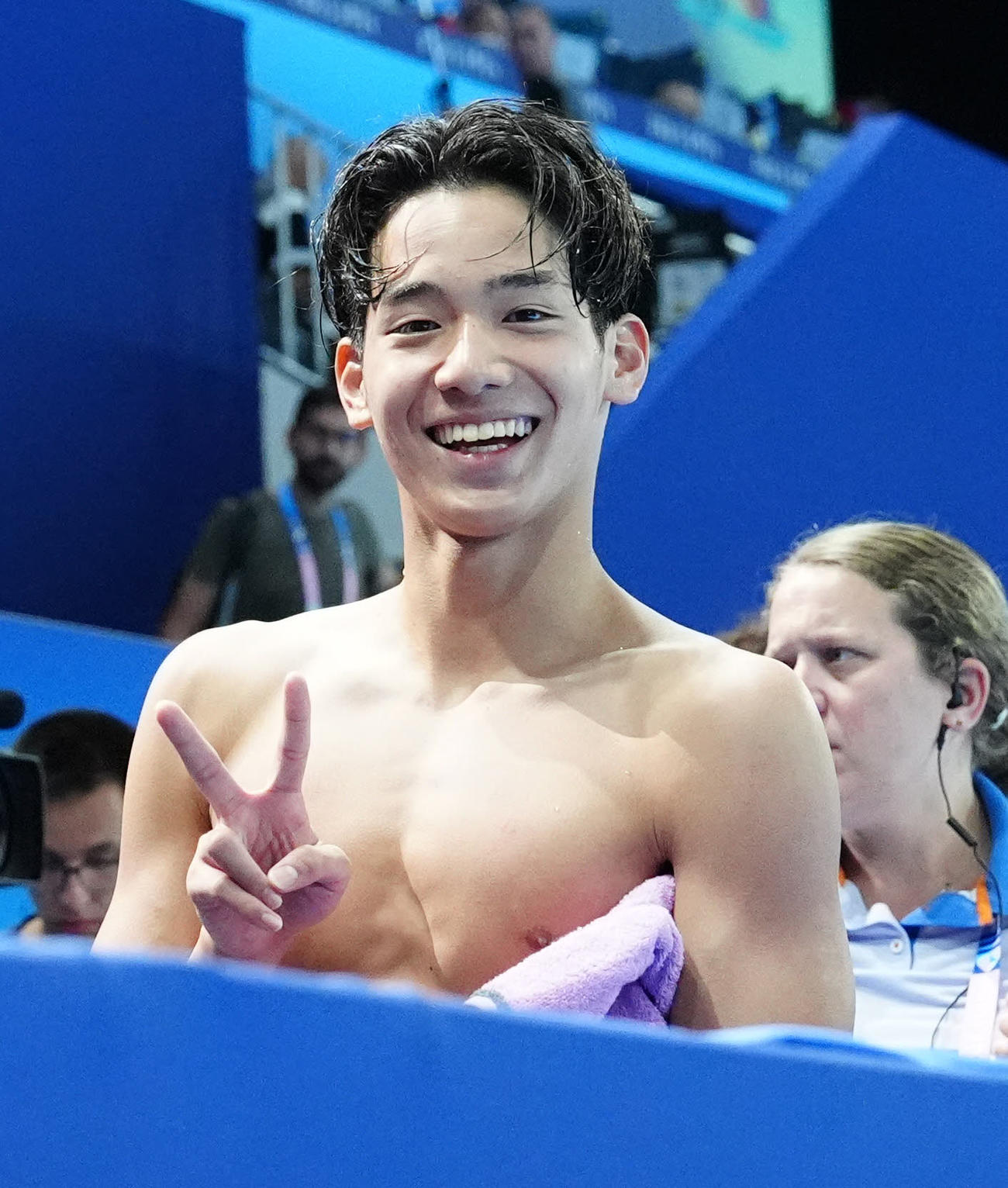 2024年7月30日、男子800メートルリレーに出場した村佐達也