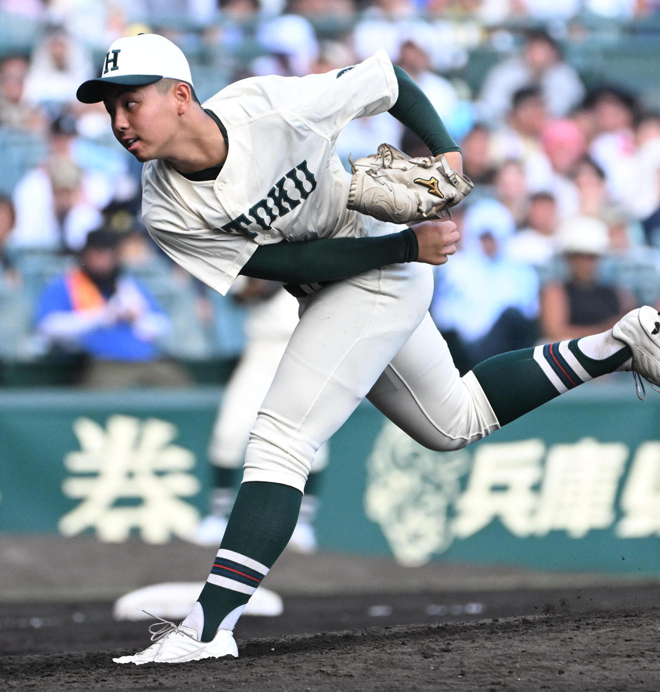 大社対報徳学園　報徳学園2番手の間木歩（撮影・石井愛子）