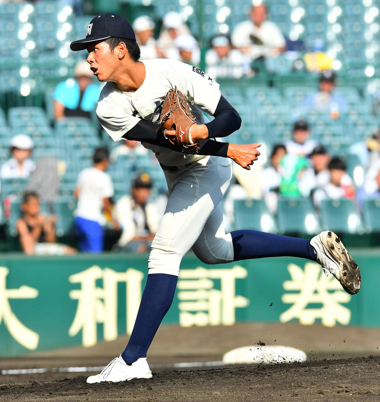 西日本短大付対菰野　西日本短大付先発の村上（撮影・岩下翔太）