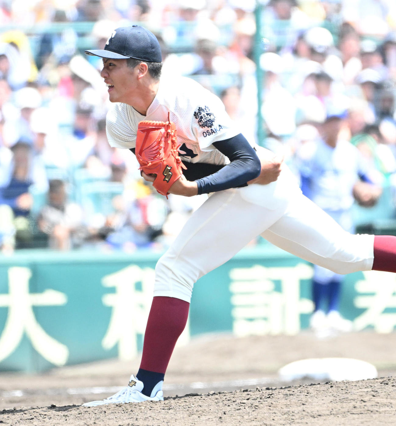 小松大谷対大阪桐蔭　大阪桐蔭2番手の平嶋（撮影・石井愛子）