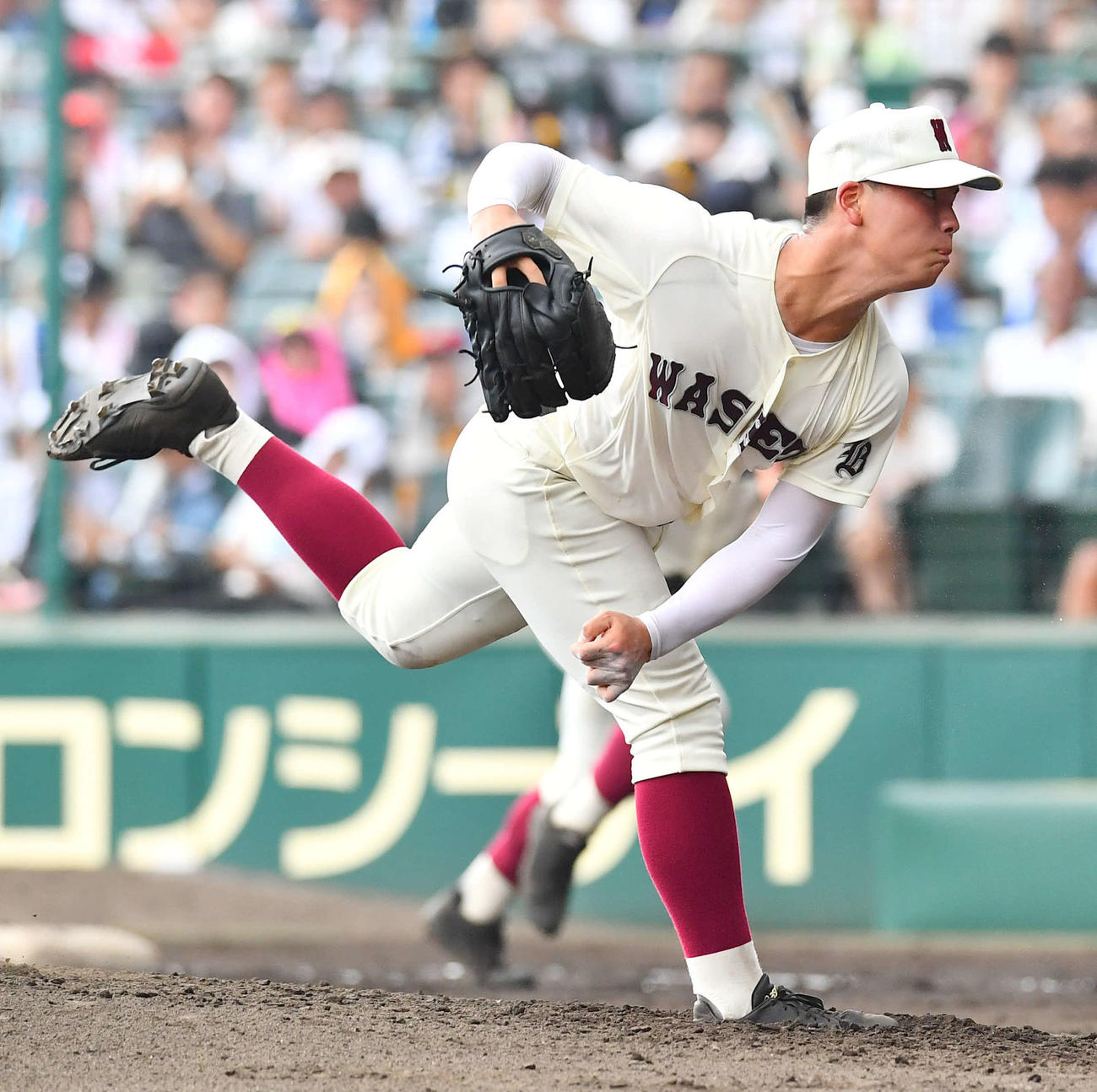 鶴岡東対早実　早実先発の中村（撮影・岩下翔太）