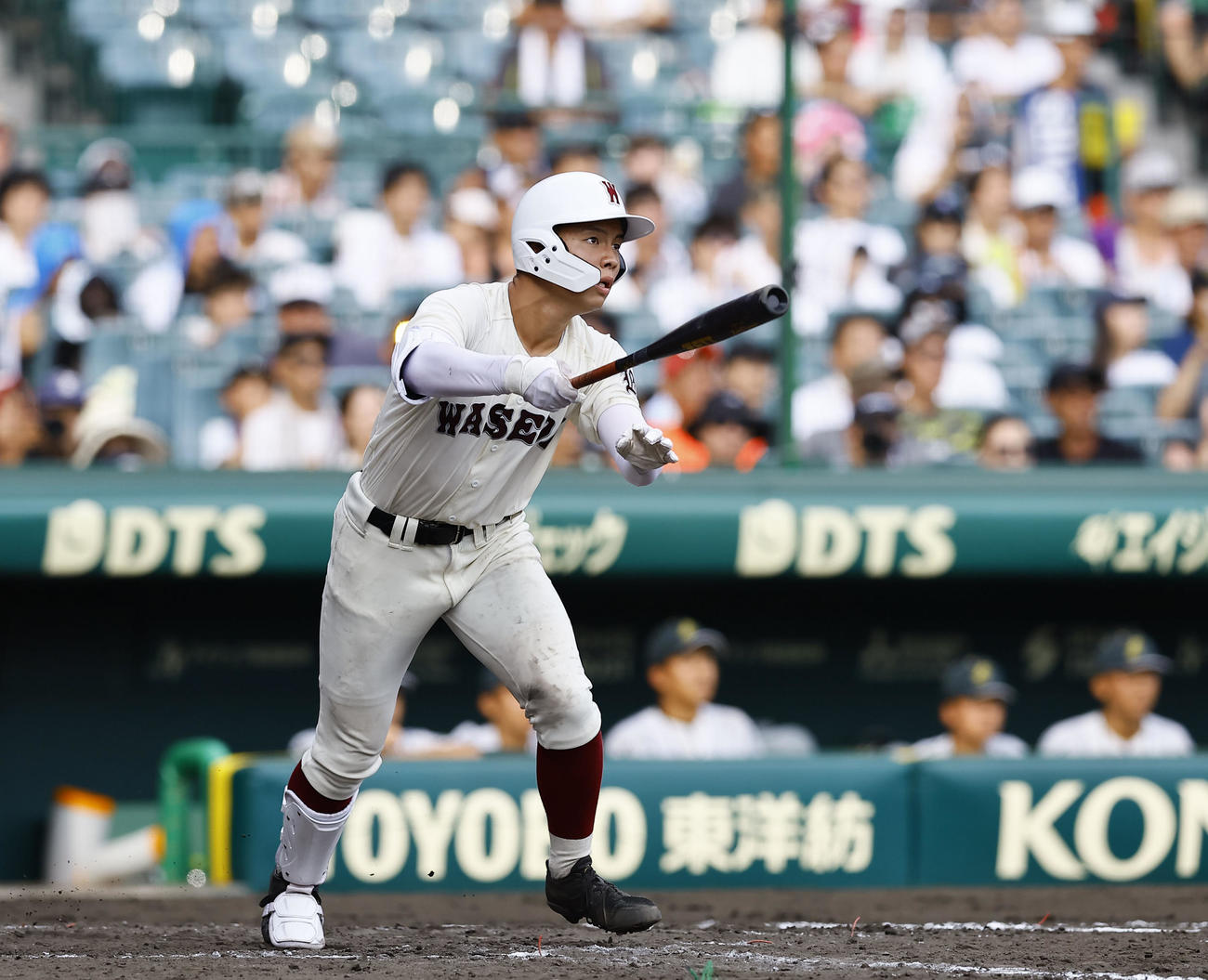 鶴岡東対早実　10回裏早実1死満塁、中村は右前にサヨナラ打を放つ（撮影・藤尾明華）