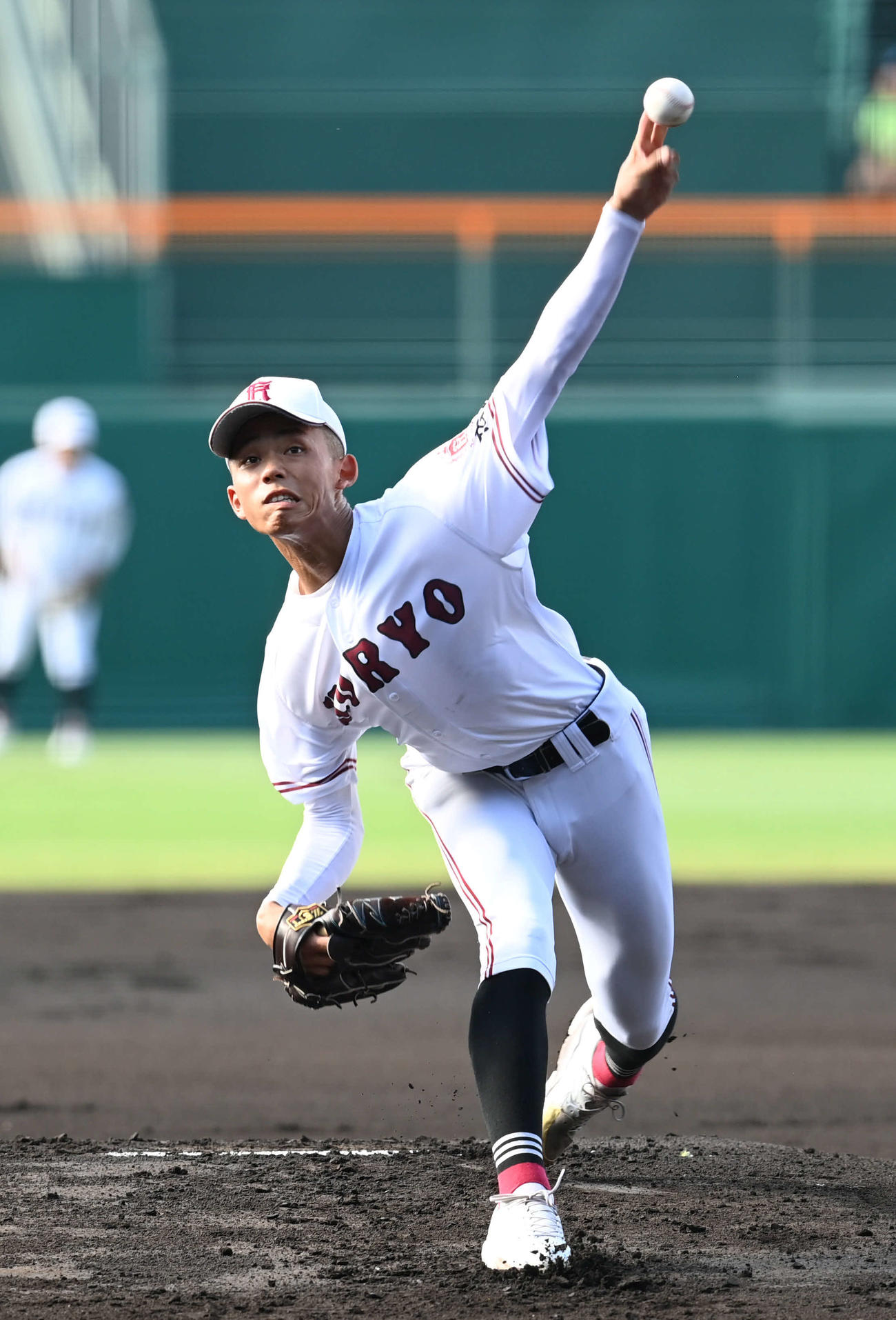 東海大相模対広陵　力投する広陵先発の山口（撮影・山崎安昭）