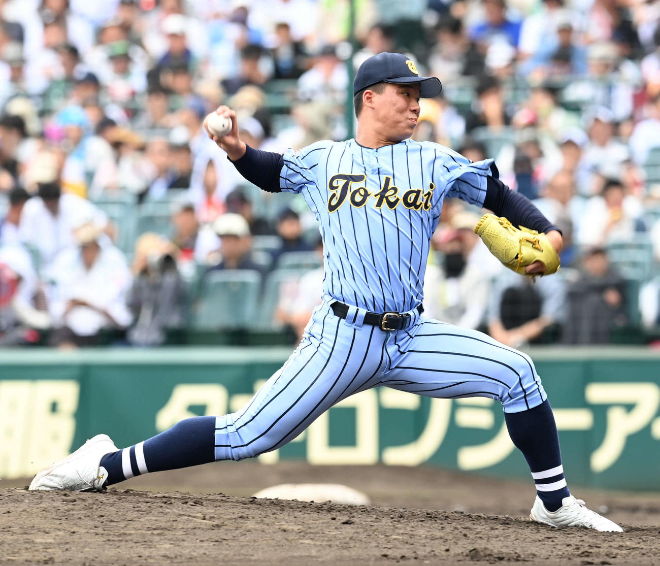 東海大相模対広陵　7回、東海大相模2番手で登板する高橋（撮影・山崎安昭）