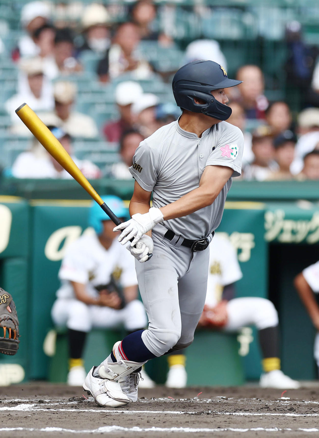 石橋対青森山田　6回裏青森山田2死一、三塁、左前適時打を放つ佐藤隆（撮影・前田充）