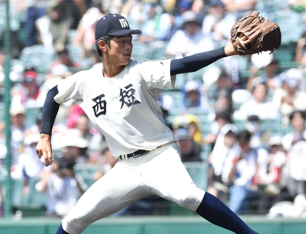 京都国際対西日本短大付　西日本短大付先発の村上（撮影・岩下翔太）