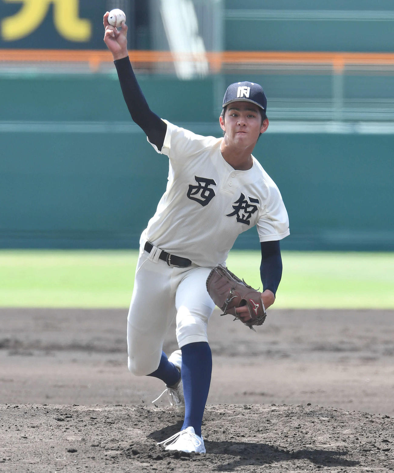 京都国際対西日本短大付　西日本短大付先発の村上（撮影・岩下翔太）