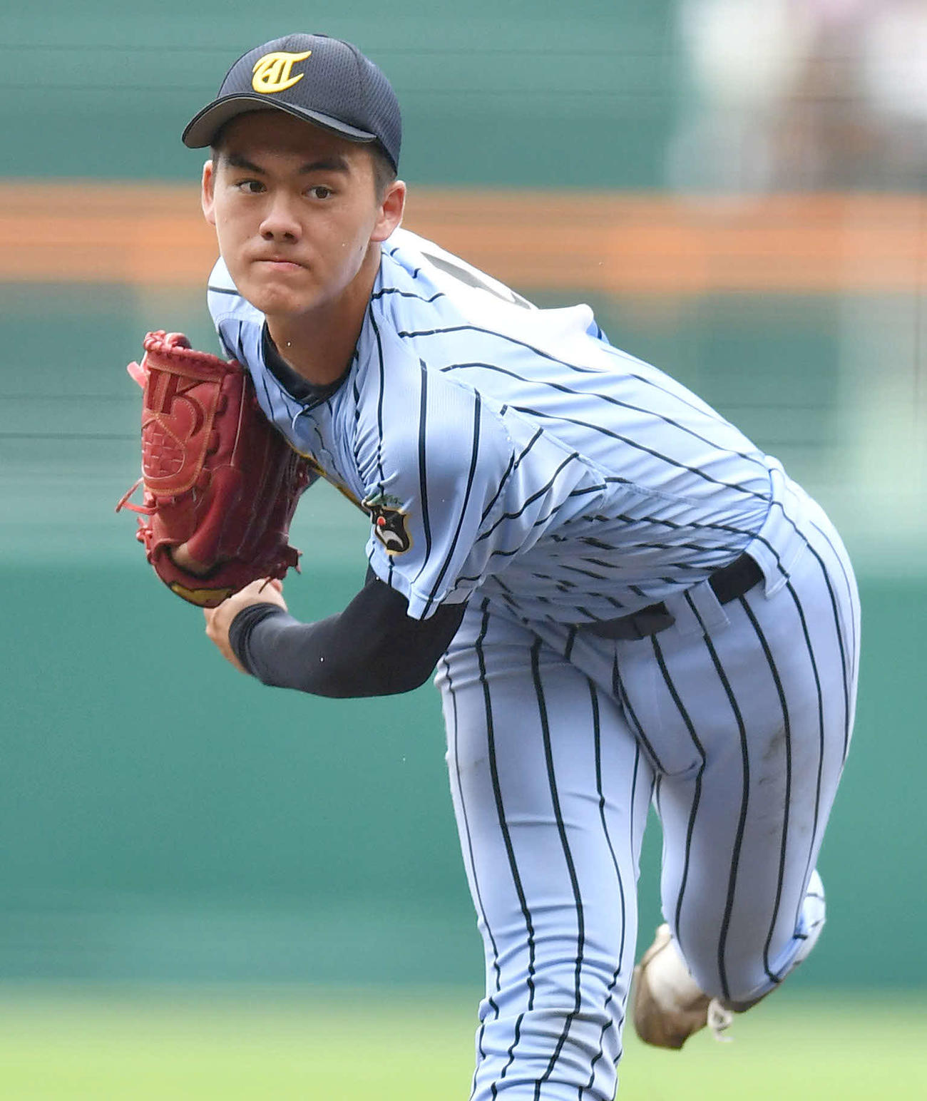 関東第一対東海大相模　東海大相模先発の藤田（撮影・岩下翔太）