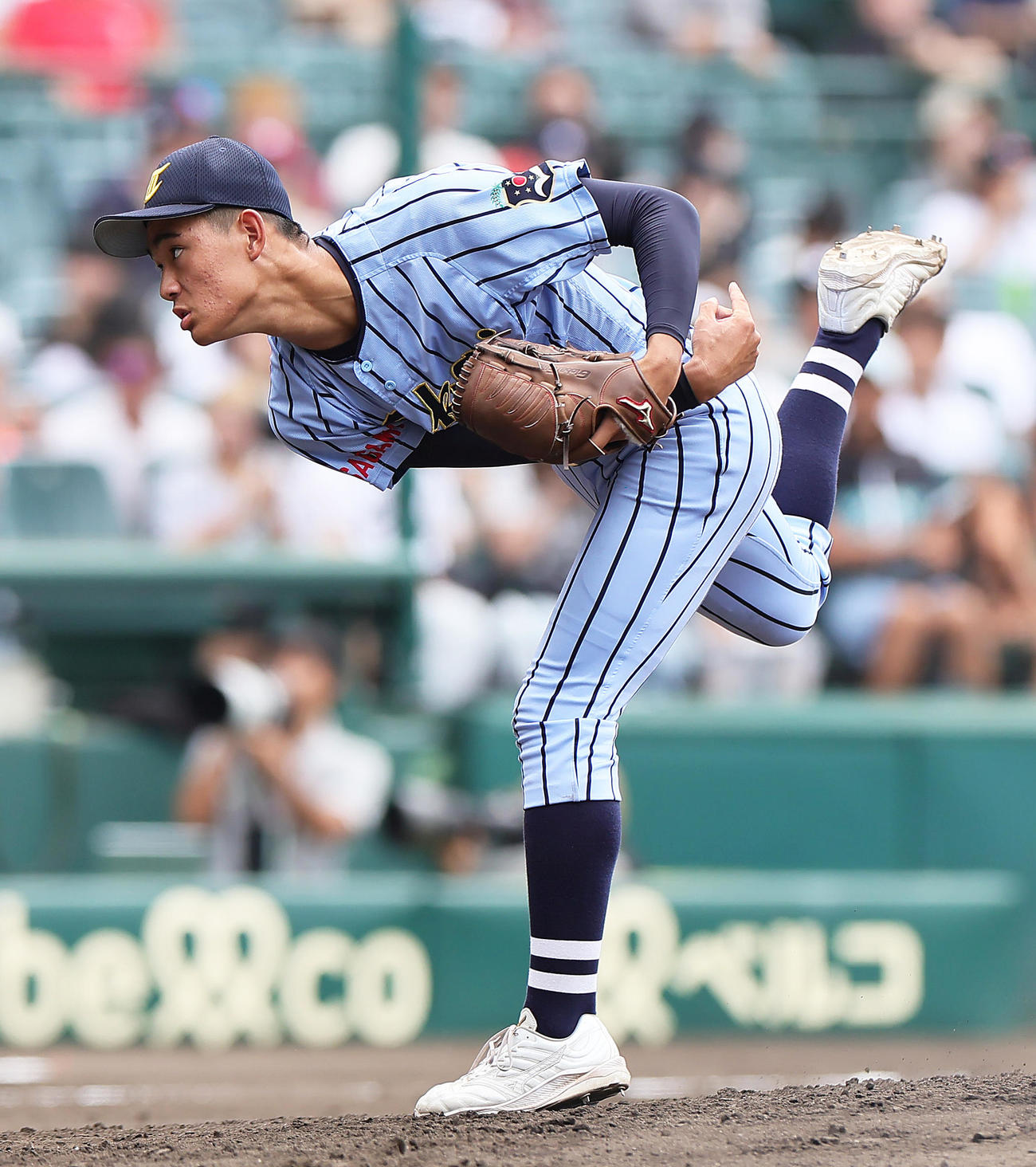 関東第一対東海大相模　9回途中から登板した東海大相模・福田（撮影・足立雅史）