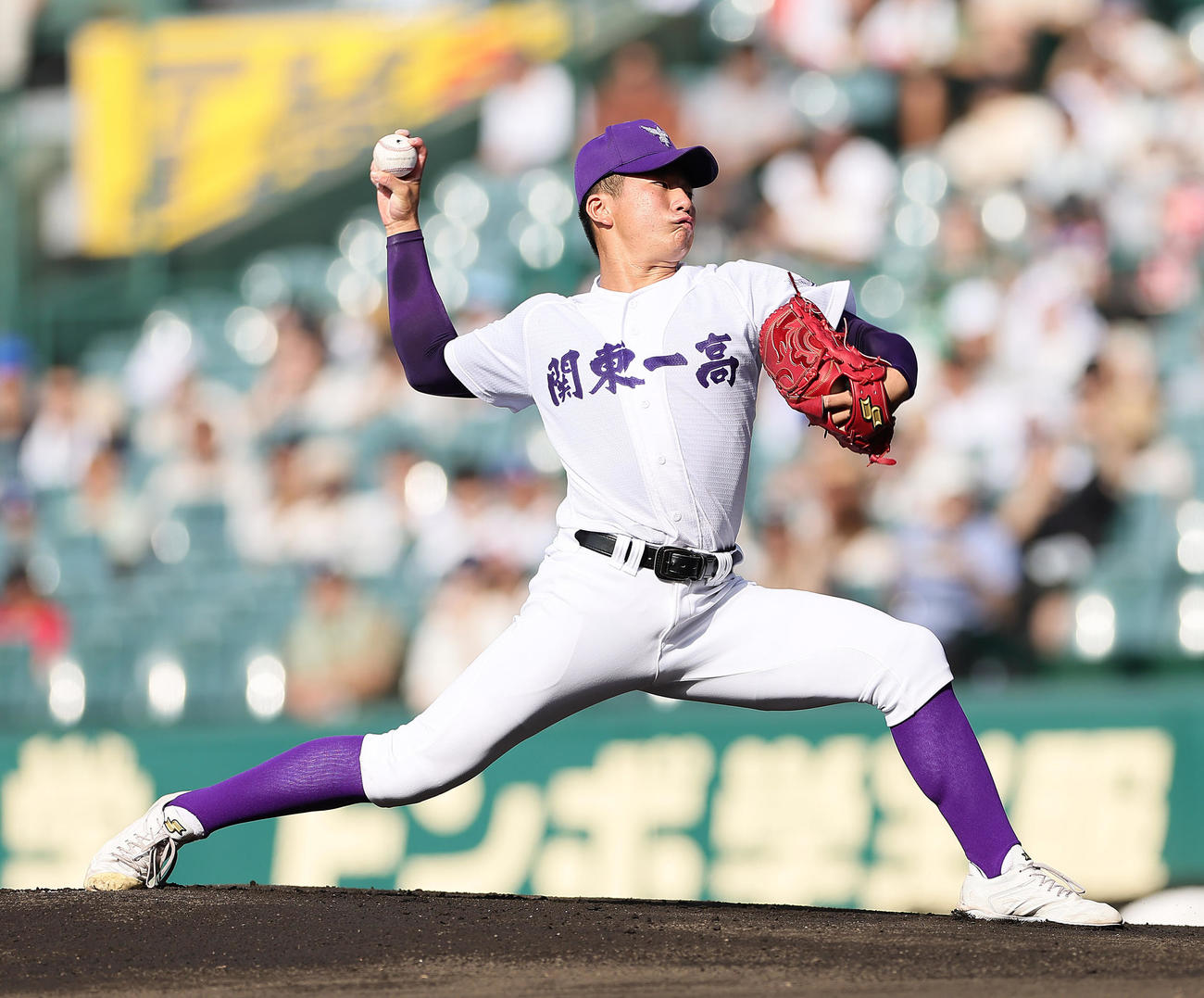 神村学園対関東第一　関東第一先発の大後（撮影・足立雅史）