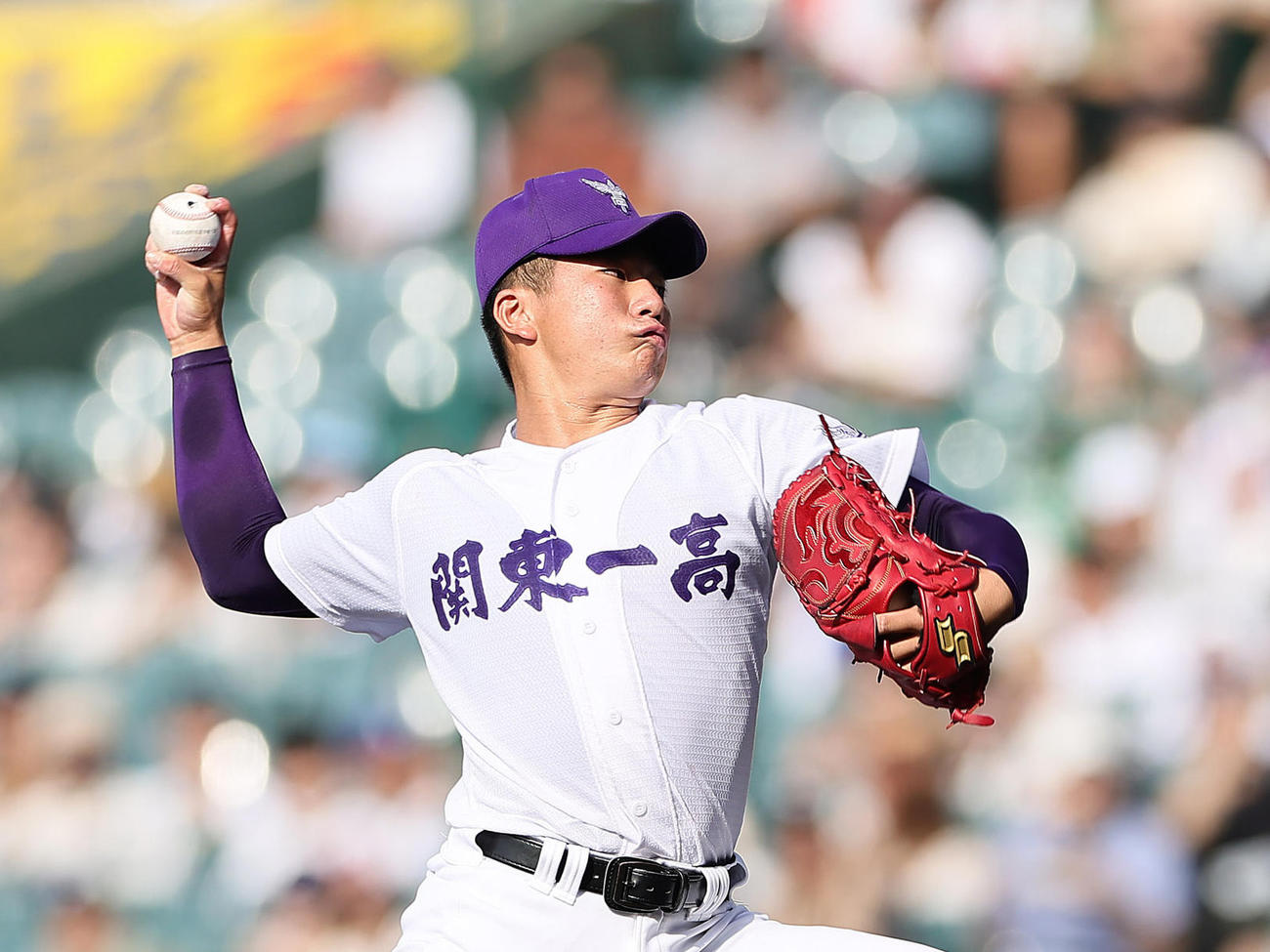 神村学園対関東第一　関東第一先発の大後（撮影・足立雅史）