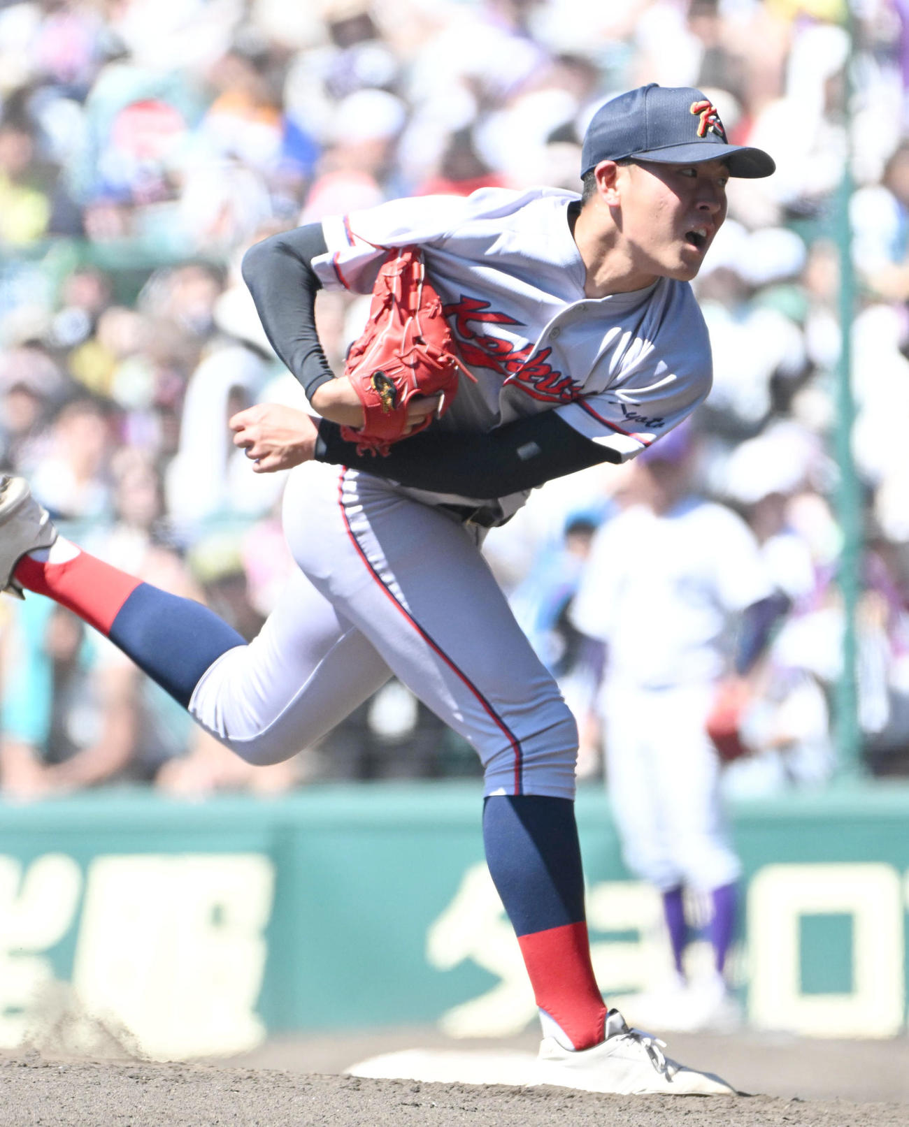 京都国際対関東第一　京都国際先発の中崎琉生（撮影・石井愛子）