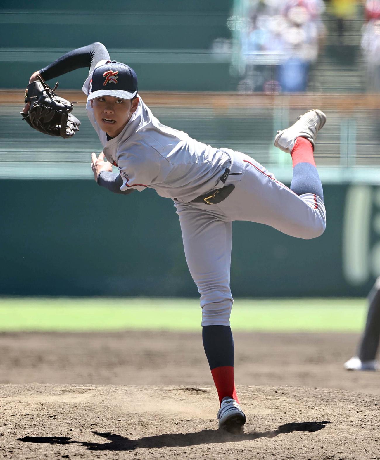 京都国際対関東第一　京都国際2番手の西村（撮影・上田博志）