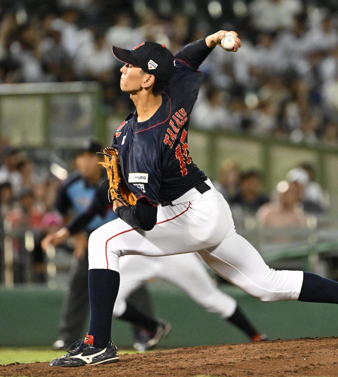 大学日本代表対高校日本代表　大学日本代表5番手の高須大雅（撮影・石井愛子）