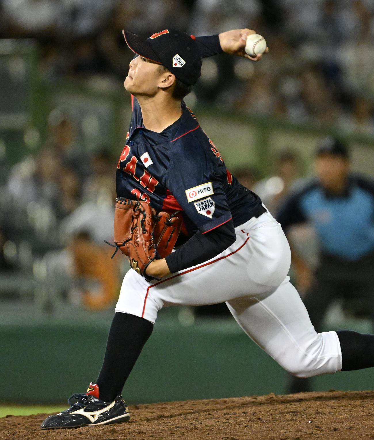 大学日本代表対高校日本代表　大学日本代表7番手の外丸東眞（撮影・石井愛子）