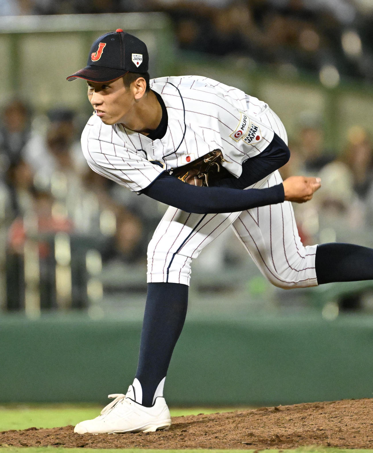 大学日本代表対高校日本代表　高校日本代表5番手の今朝丸（撮影・石井愛子）