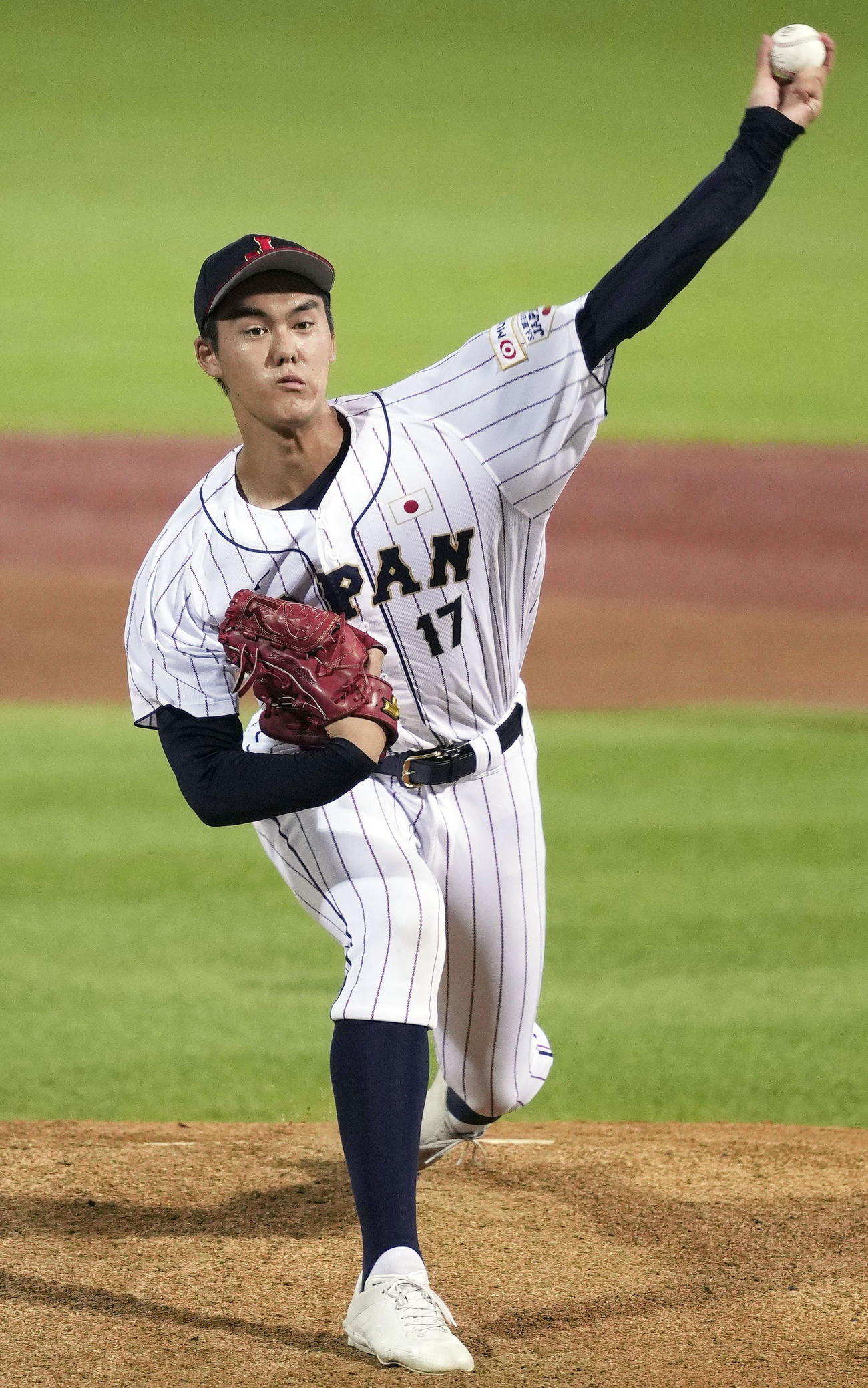 台湾戦に先発した藤田＝台北（共同）