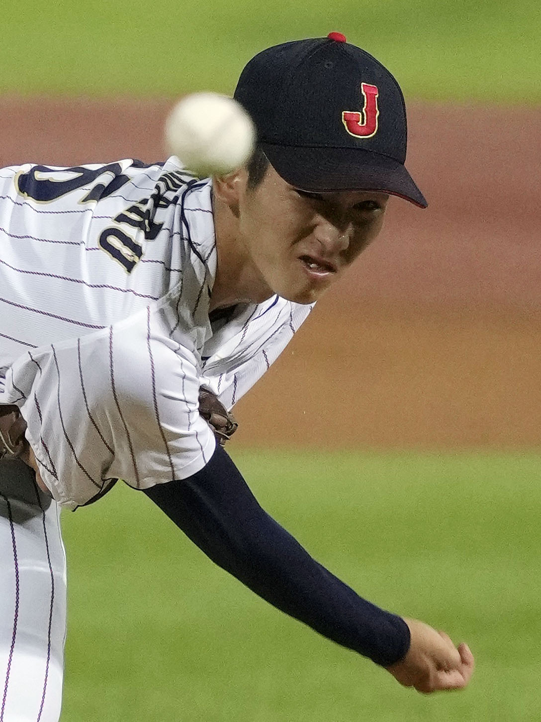台湾戦に先発した今朝丸（共同）