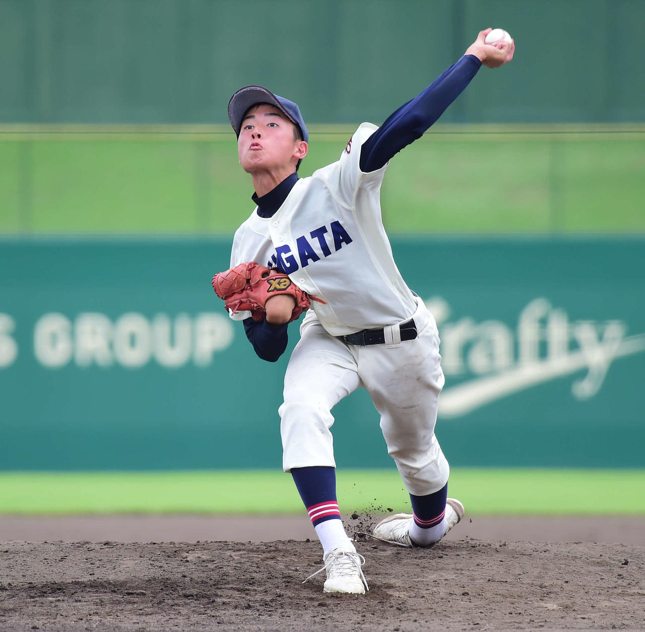 柏崎工対新潟　6回1失点と好投した新潟の先発・笹川