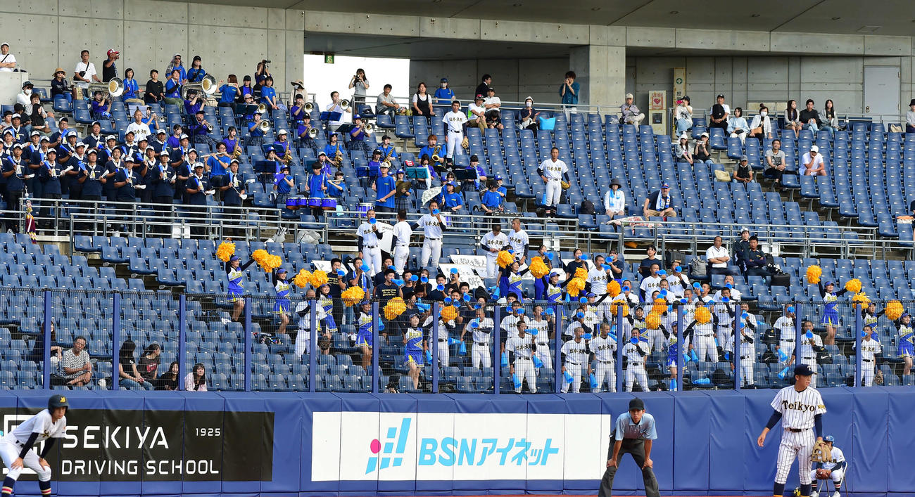 帝京長岡対日本文理　盛り上がる日本文理スタンド