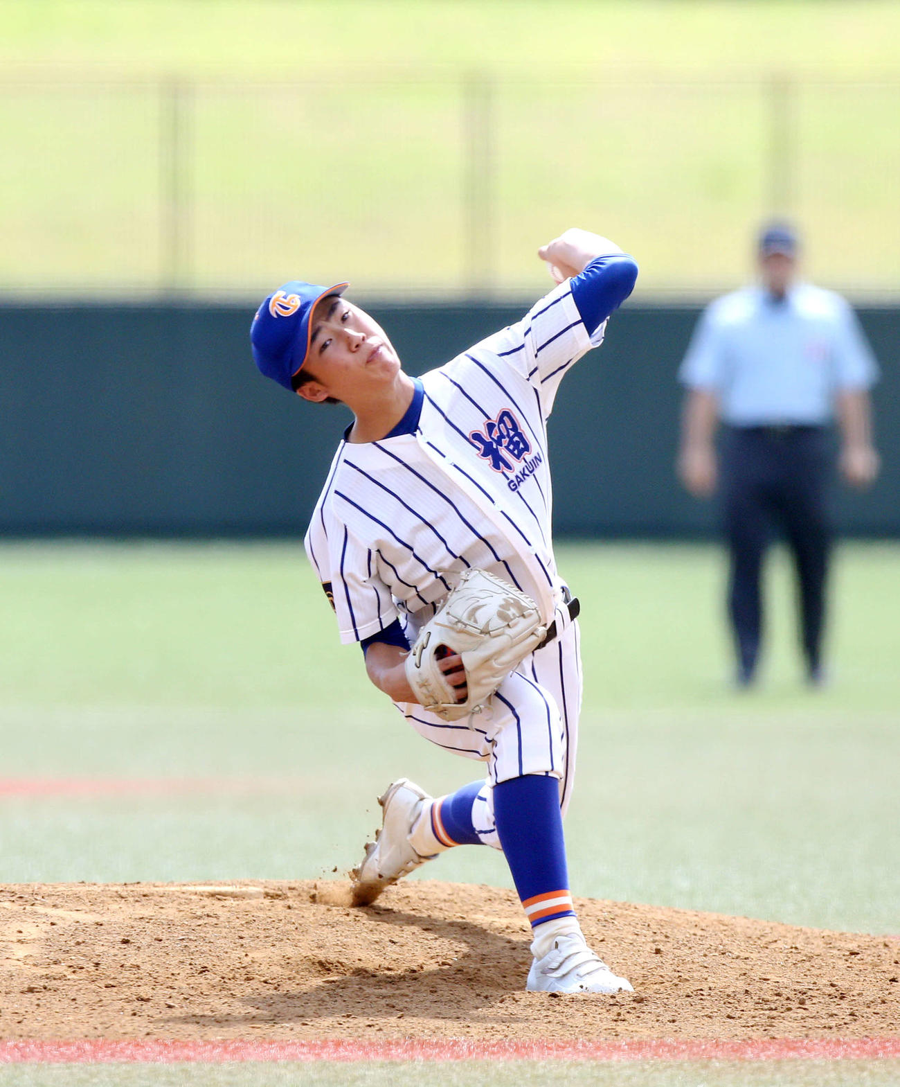 石巻工対東北学院榴ケ岡　先発の東北学院榴ケ岡・佐々木健（撮影・木村有優）
