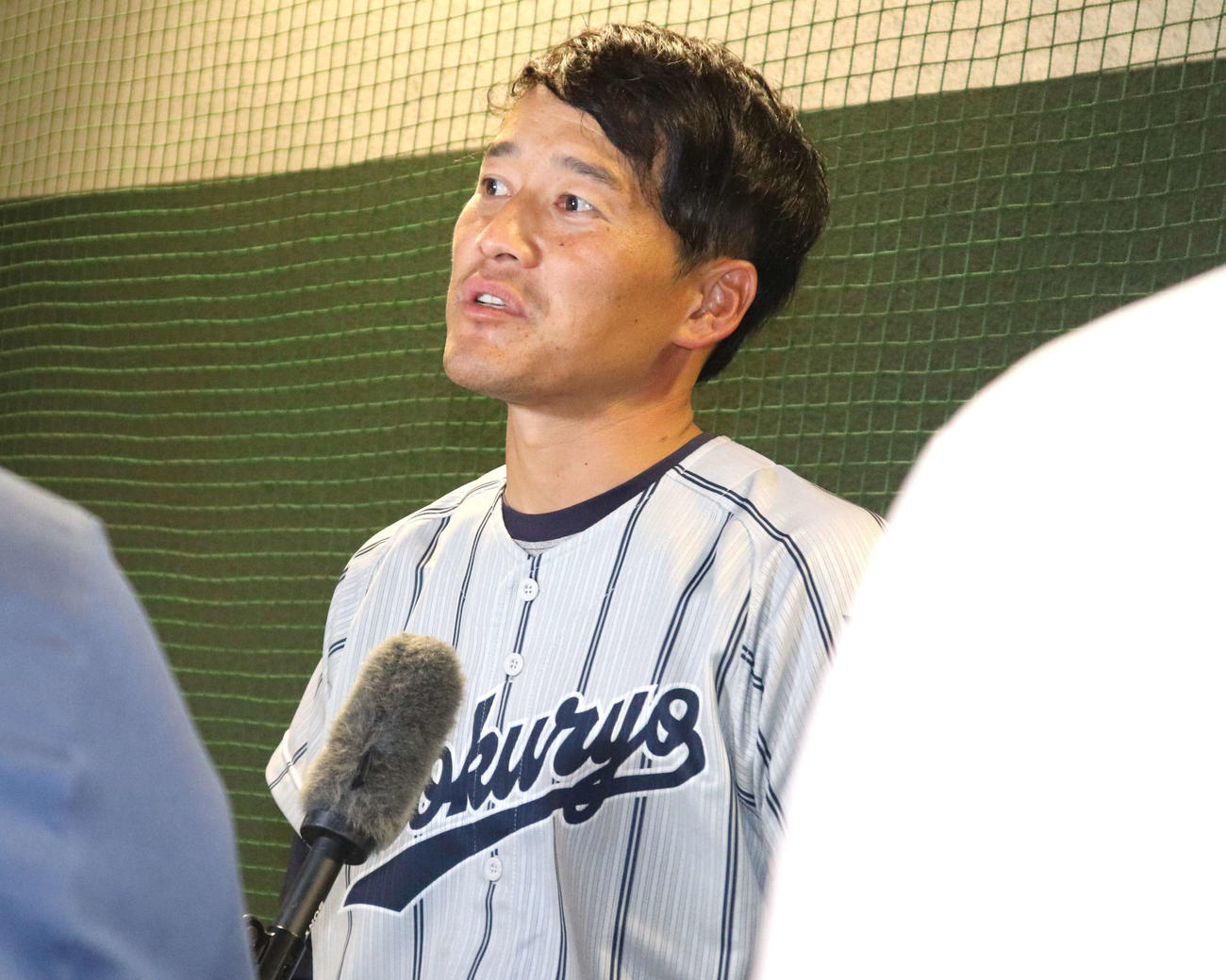山城との京都大会3位決定戦　試合後、取材に応じる北稜の中西俊介監督