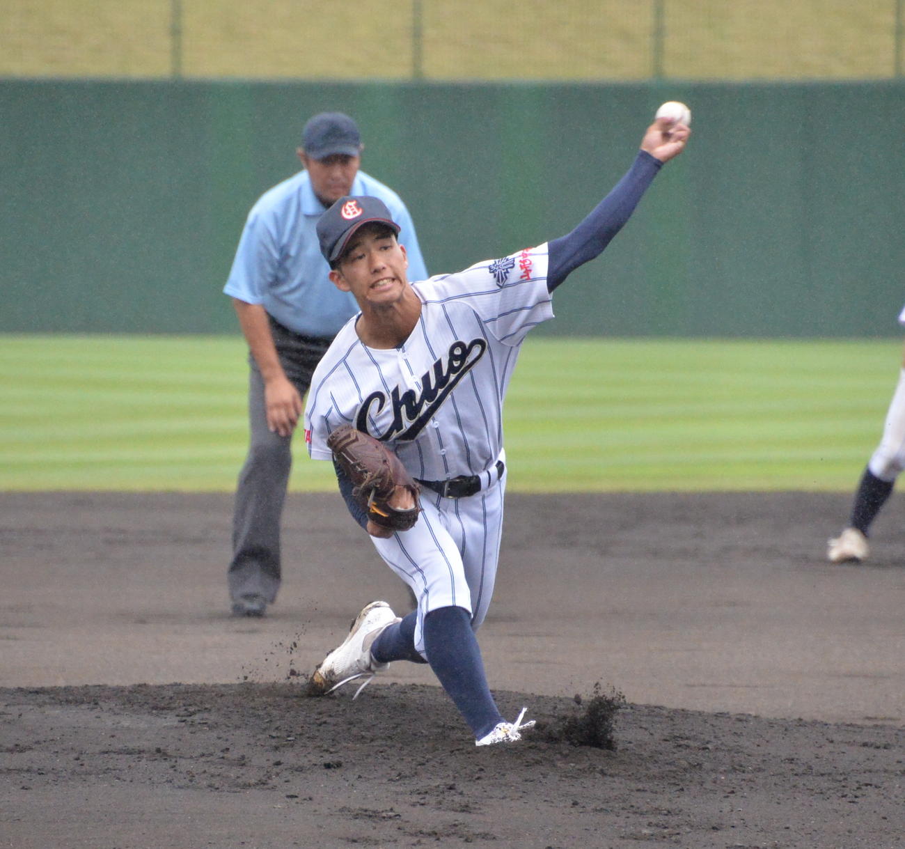 山形中央対聖光学院　山形中央の先発は、エース左腕の小坂（撮影・浜本神威）