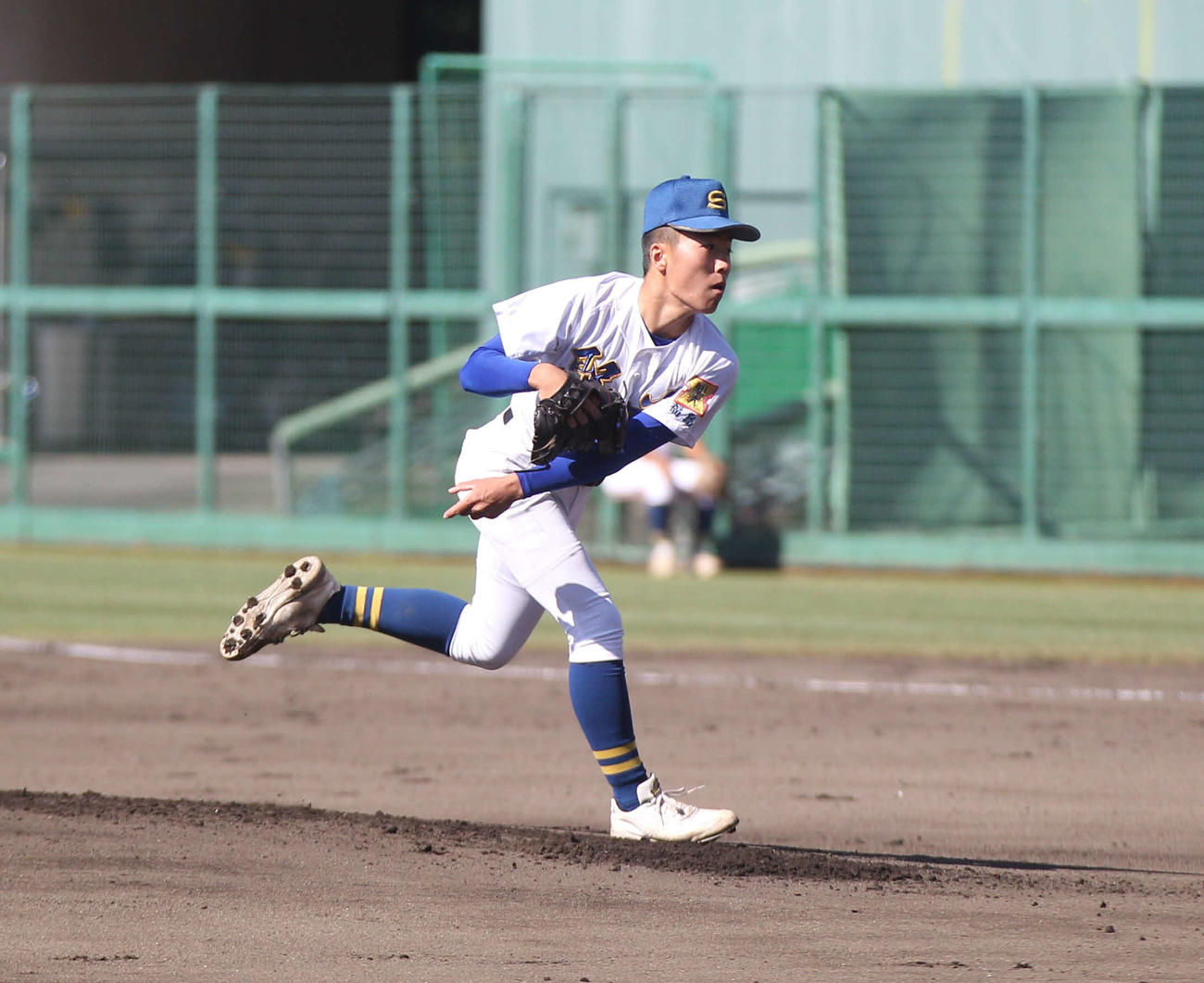 聖光学院対青森山田　力投する聖光学院先発の大嶋（撮影・高橋香奈）