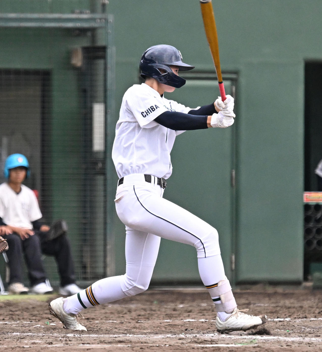 高校野球関東大会　千葉黎明対西武台　5回裏千葉黎明1死満塁、大橋蓮が勝ち越しの中犠飛を放つ（撮影・千葉一成）