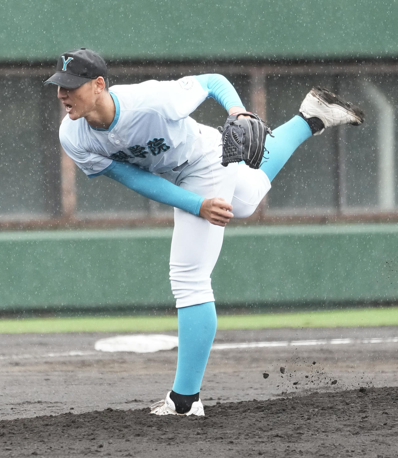 千葉黎明対山梨学院　山梨学院4番手の菰田（撮影・足立雅史）