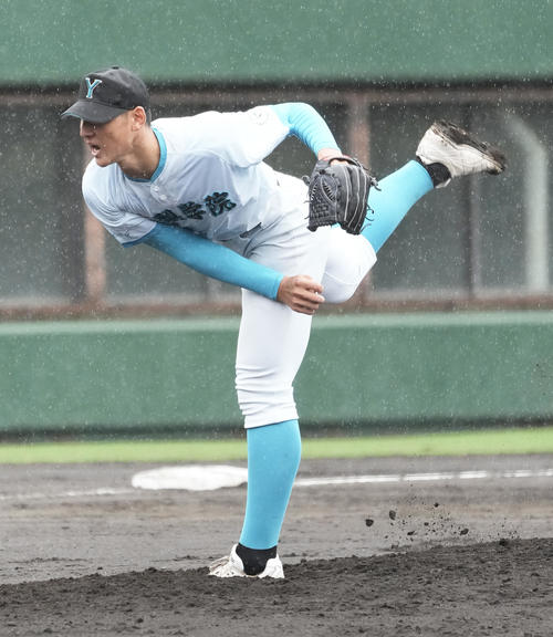 千葉黎明対山梨学院　山梨学院4番手の菰田（撮影・足立雅史）