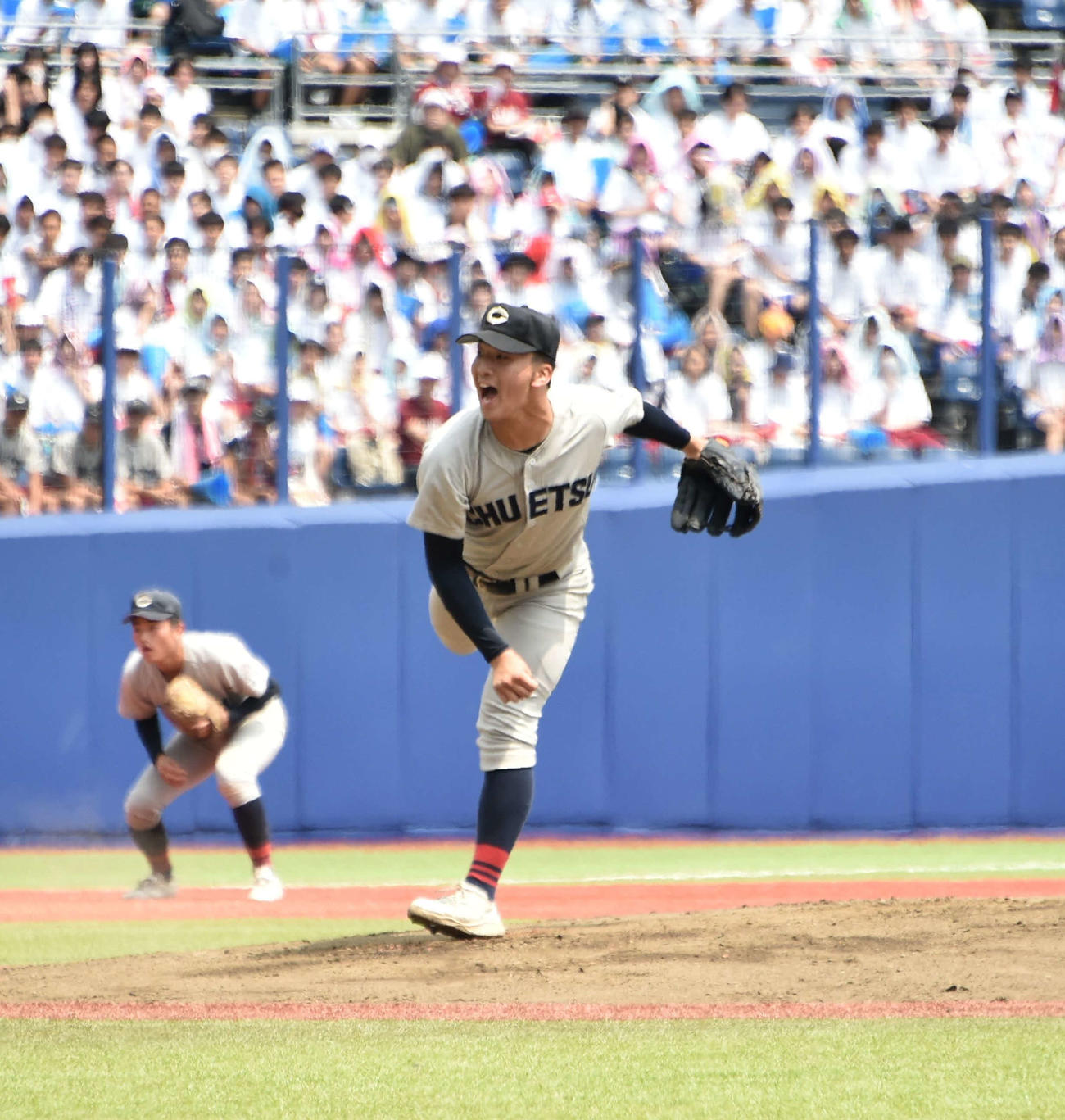 7月の新潟大会準決勝、新潟産大付戦に先発した中越の高橋
