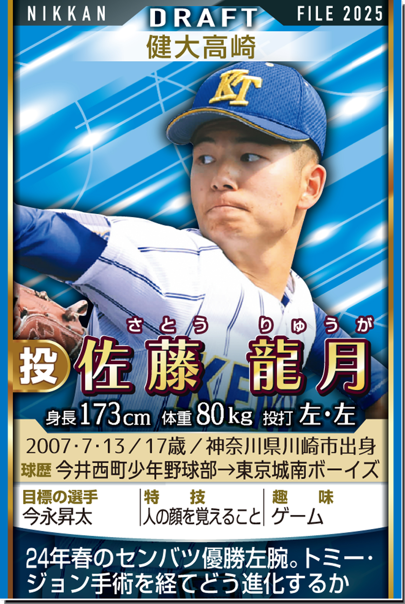 【イラスト】ドラフトカード佐藤龍月