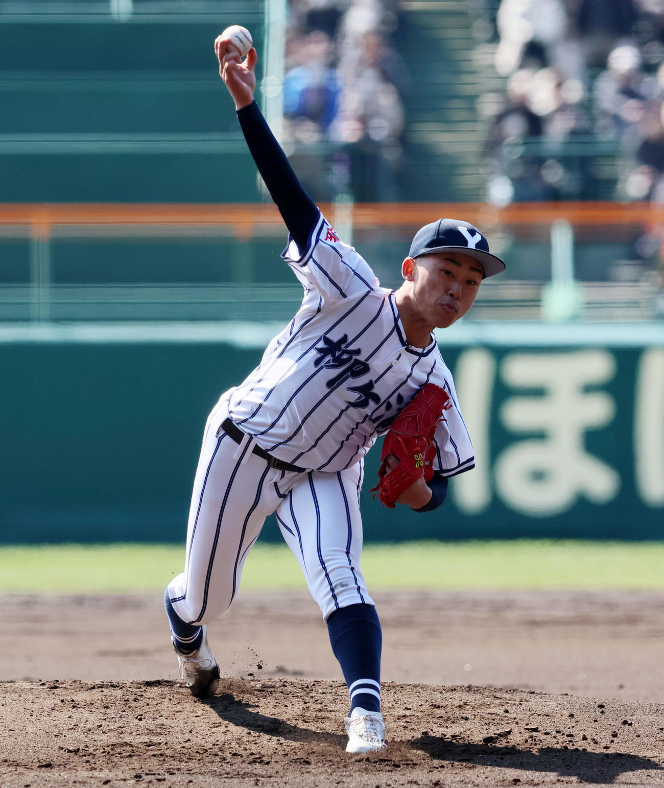 柳ヶ浦対二松学舎大付　二松学舎大付戦に先発する柳ヶ浦・宮原（撮影・加藤哉）