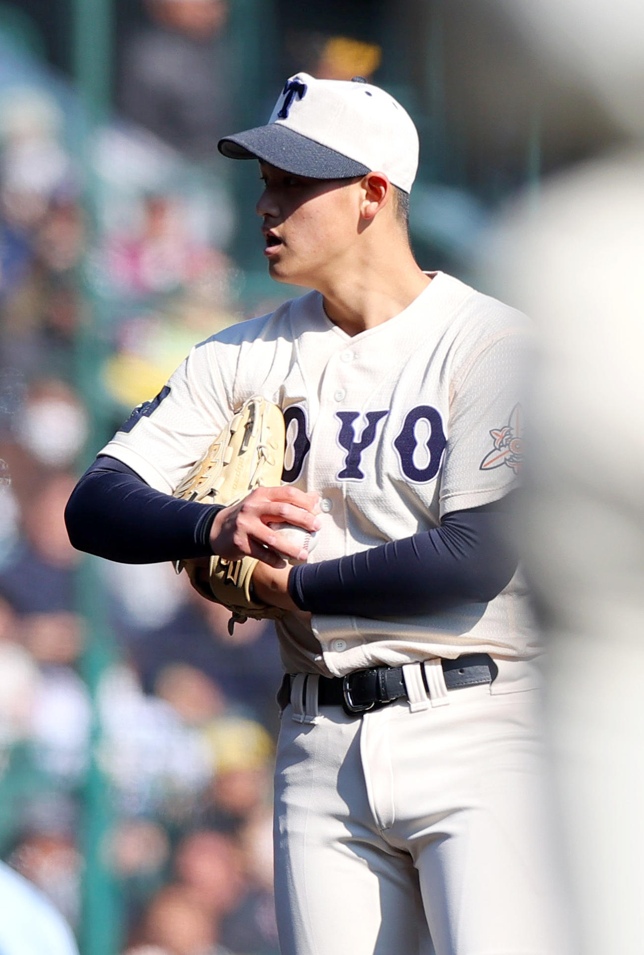 東洋大姫路対壱岐　初回に2失点する東洋大姫路エース阪下（撮影・上山淳一）