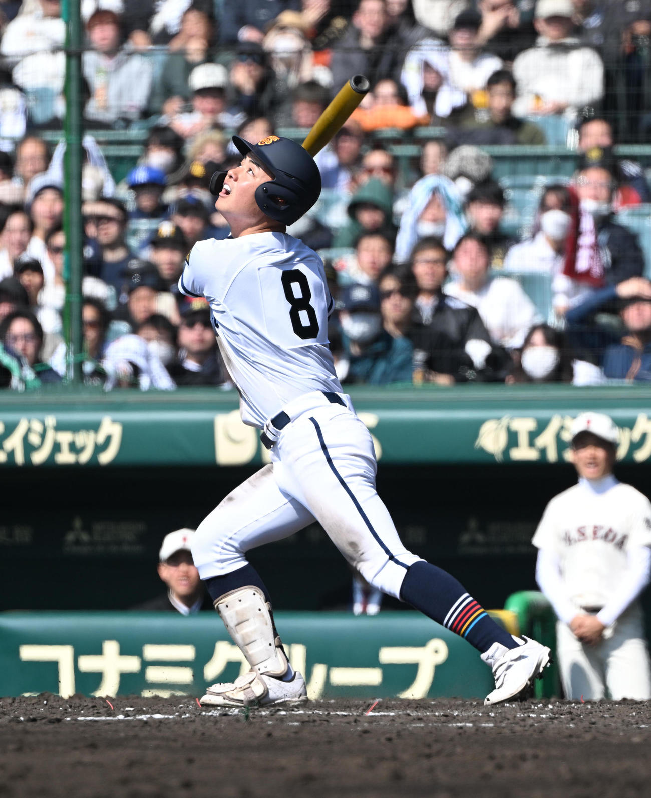 早実対高松商　5回裏高松商2死満塁、投飛に倒れる高藤（撮影・和賀正仁）