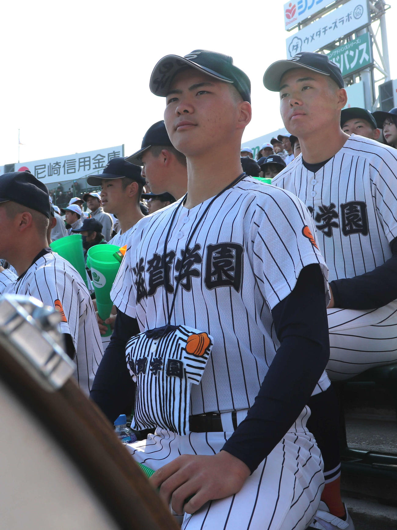 滋賀学園・応援団長の松田虎太朗内野手（撮影・中島麗）